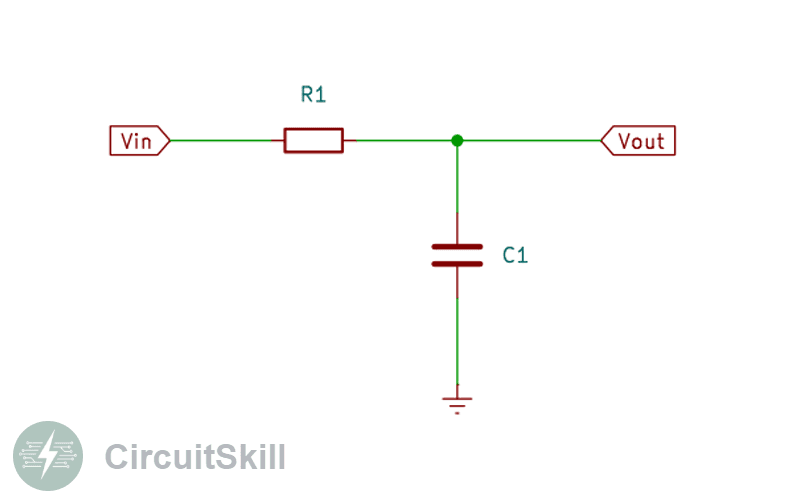 RC low pass filter schematics