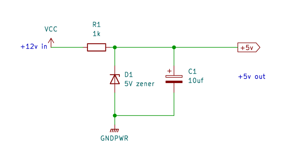 Simple Zener-based voltage regulator circuit